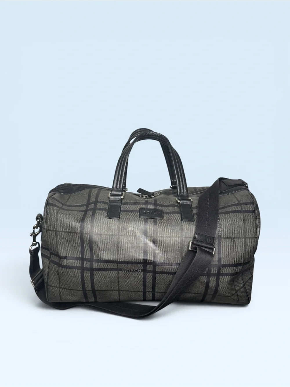 Coach Duffle Black Gray Weekender - Picture 1 of 13